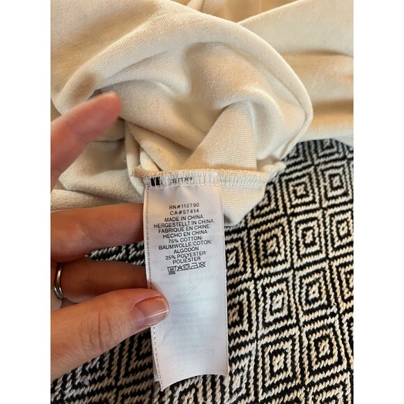 TRUE RELIGION Cream VELOUR, Long Sleeve,  Women's Cropped Hoodie Size XL - Picture 9 of 10